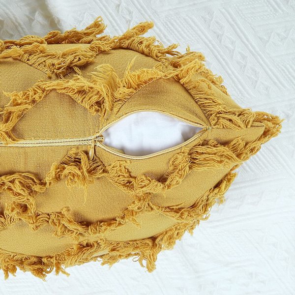 Wekity Sennepsgul Dekorative Putetrekk 20 x 20 Tommer Pakke med 2 Boho Pynteputer til Sofa og Stol, 100% Bomull
