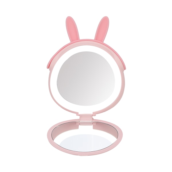 3000mAh Bärbar USB Powerbank Laddare Makeup Spegel med Ljus Flicka PresentRosa