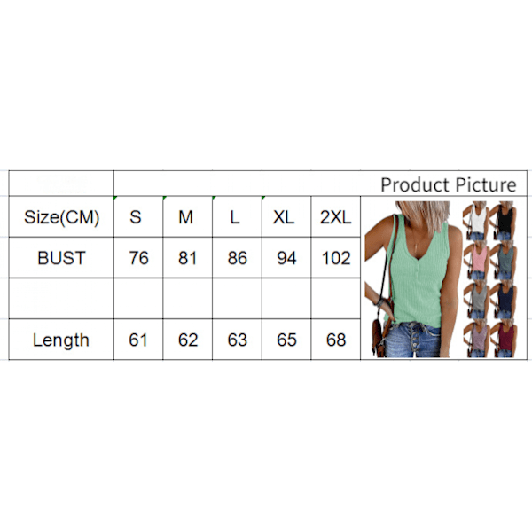 Kvinners V-hals Tank Tops Sommer  Ermeløs  Skjorter Casual Løs Button Up  Strikkede T-skjorter --- Svart（Størrelse S）