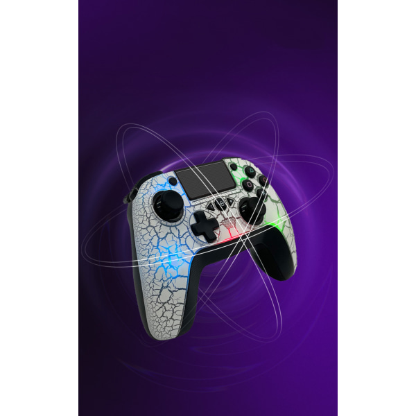 Tedbox trådløs controller til Ps4, med unikt revnedesign/programmerbar bagud/dobbelt vibration, kompatibel med Ps4/pc/ios