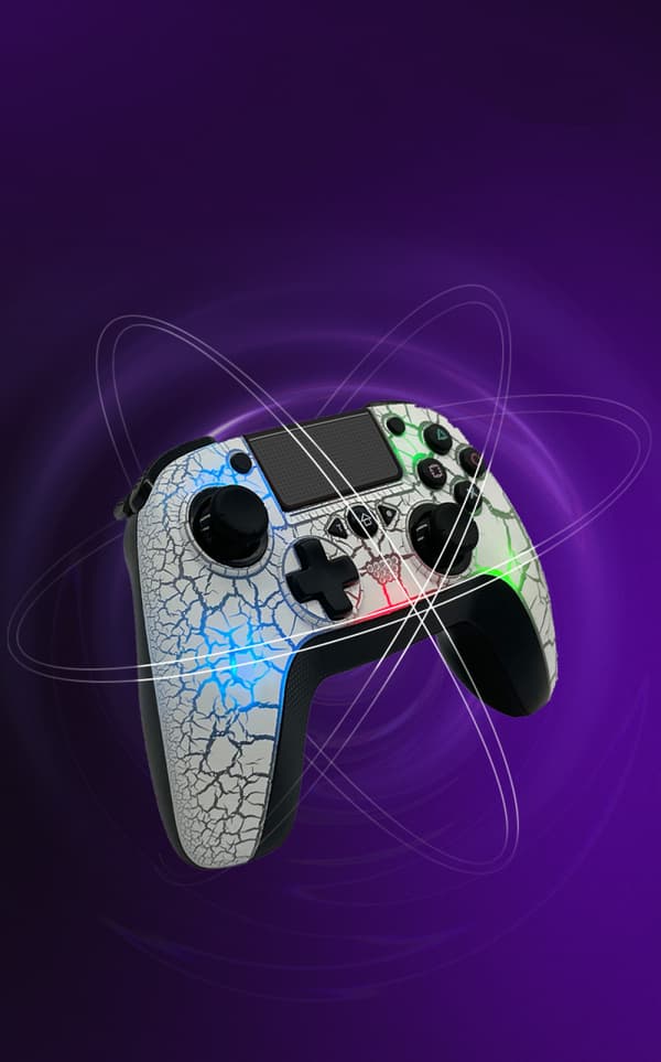 Tedbox trådlös handkontroll för Ps4, med unik sprickdesign/programmerbar bakåt/dubbel vibration, kompatibel med Ps4/pc/ios