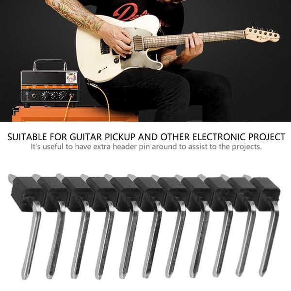 10 stk. 11-bens han single row 2,54 ben stift header stik til guitar pickup