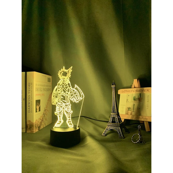 WJ Anime Illusion Lampe 3D Lampe Katsuki Bakugo Figur Børneværelse Soveværelse Belysning Anime PXJD My Hero Academia-A