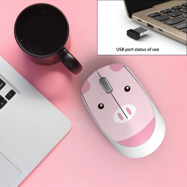 Trådløs mus, 2.4G bærbar mobil optisk kontor 3 justerbar til bærbar computer, pc, notesbog, computer, (Pink)