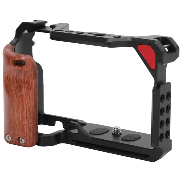UURig C‑A6400 Aluminiumlegering Træ Spejlløst Kamera Video Bur Tilbehør til Sony A6400 Sort