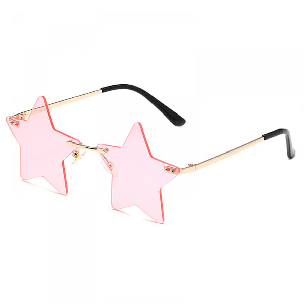 Star Rimless Solbriller Kvinder/Mænd Unik Pentagram Fest Briller Prom Streetwear