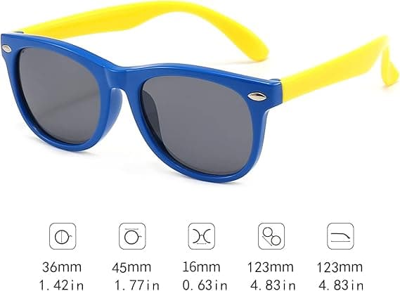 3-pakke solbriller for barn, polariserte solbriller for gutter og jenter Red+blue+light Blue