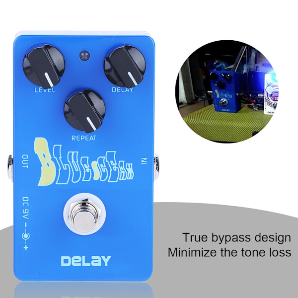 Mini Metal Delay Gitarr Effekt Pedal Hög True Bypass Instrument Tillbehör