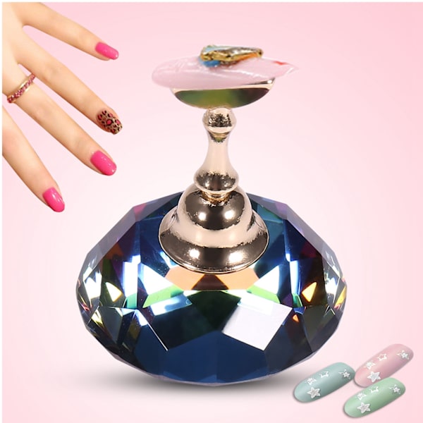 Magnetisk nagelspetsövningsställ baslegeringhållare nagelkonstdisplay färgglad diamantkristall