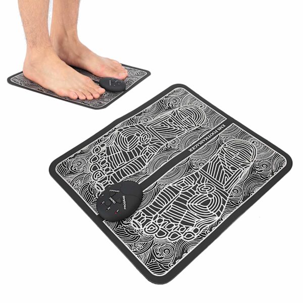 Elektrisk fotmassagematta EMS fotmassageplatta fotmuskel ABS stimulatormaskin
