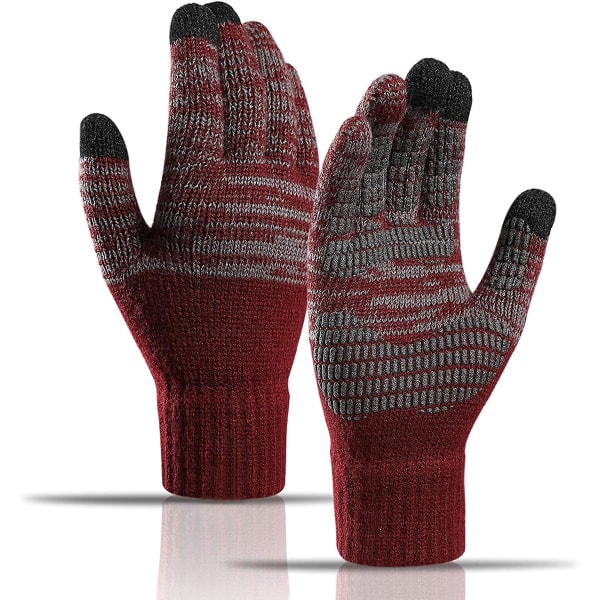 Vinterstickade handskar, varma pekskärmshandskar