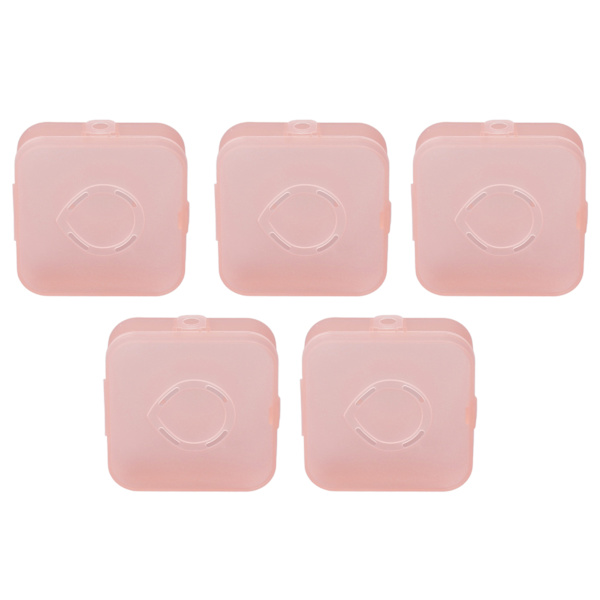 5 stk. Transparent Pink Makeup Puff Opbevaringsboks Bærbar Støvfri Åndbar Pudder Puff Beholder Holder