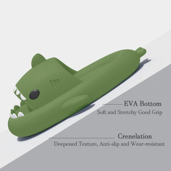 WJ Hauskat Haikalat Kylpyhuoneen ja Suihkun Liukumattomat Ulkoilmakengät Pariskunnille Kesäkenkien Miehille ja Naisille 2-dark green 21.5~23.0 cm