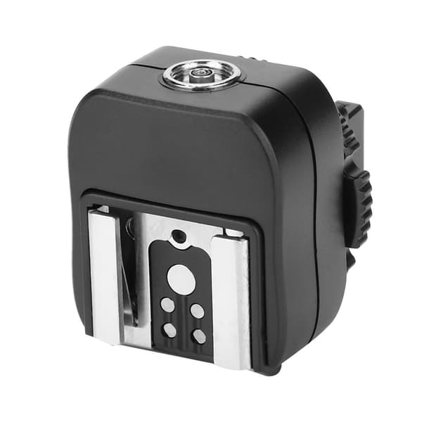 Mini plastik hot shoe adapter konverter 3.5 PC Sync Socket Flash kamera tilbehør (TF-325)