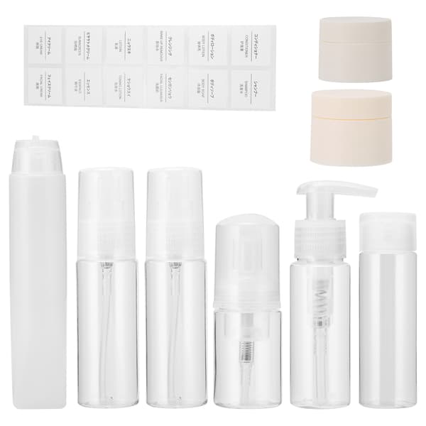 8-pack Plastflaskor för Resor, Läcksäkra Kosmetiska Toalettartiklar, Sprayflaskor