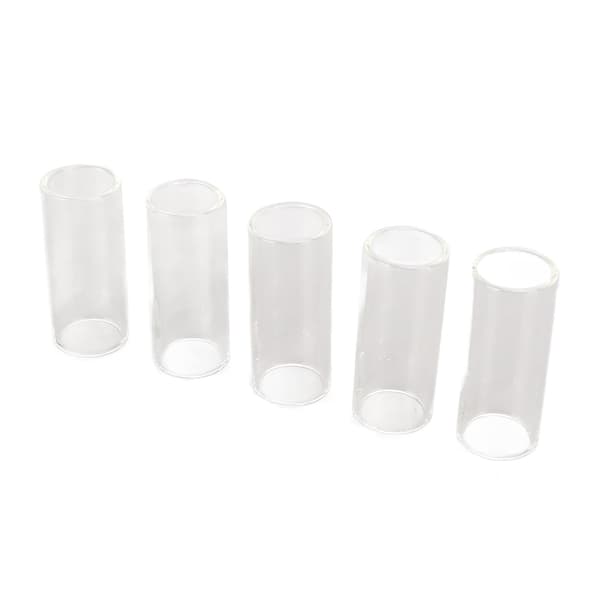 5PCS Elektrisk Gitarr Slides Transparent Glas Cylindrisk Slide Tone Bar 61MM Längd