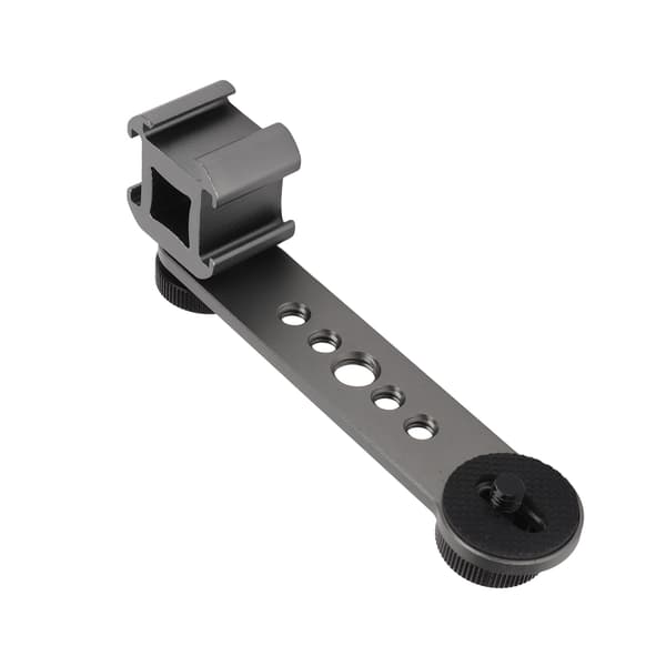 Triple Cold Shoe Extension Bracket Aluminiumlegering Mikrofonstativ Monteringsadapter til Stativ Monopod Stabilisator Mørkegrå