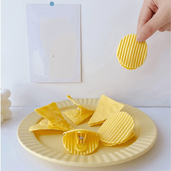 12-pack Bedårande Potatisformade Chipsklämmor - Matpåseförslutare i Runda och Triangulära Designer för Köksförvaring och Snacks (6 Ro 12pcs
