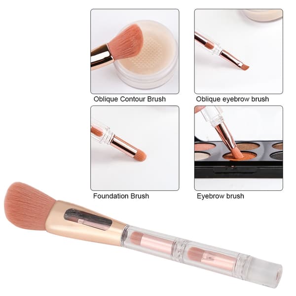 ZOREYA Super Soft 4-i-1 bærbar makeup børste multifunktionel kosmetisk børste