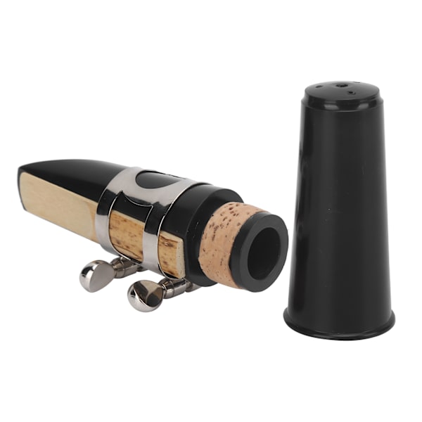 Klarinet Mundstykke Kit ABS Ligatur Puder Reed Cap Musikinstrument Tilbehør (Sort)