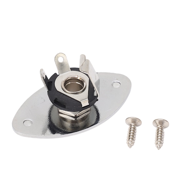 Gitarruttag Oval Form Metall Universal 1/4 Tums Uttagsplatta för Tele Style Gitarrer