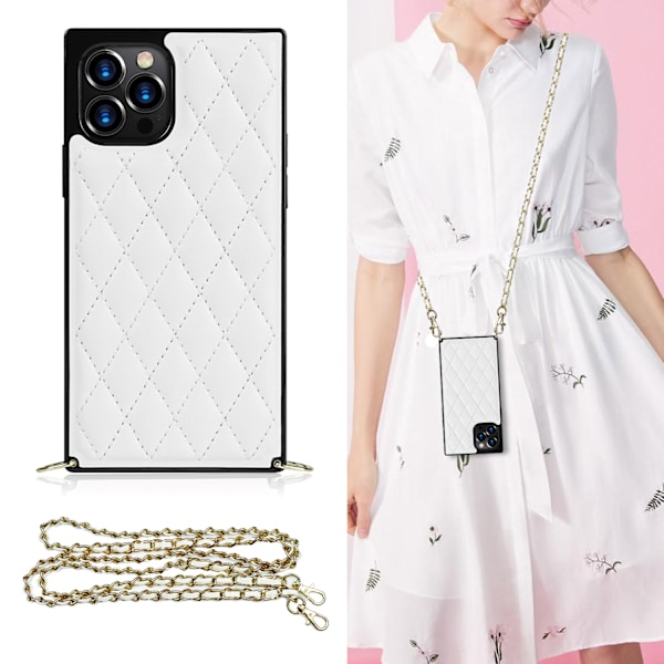 Kotelo yhteensopiva iPhone 13 Pro:n kanssa - Crossbody-ketjulaukku TPU-puhelinkuori metalliketjuhihnalla