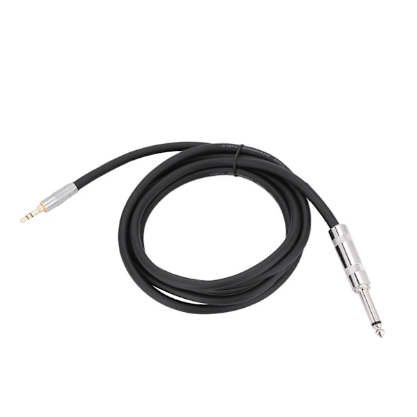 2m 6,35 mm til 3,5 mm adapter lydkabel til mikrofonforstærker guitar (6,35 mm lige hoved)