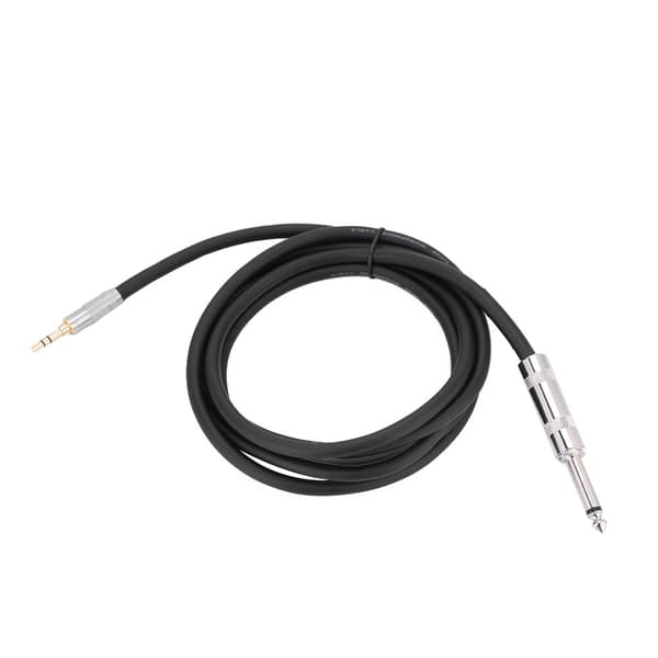2m 6,35mm til 3,5mm adapter lydkabel for mikrofonforsterker gitar (6,35mm rett hode)