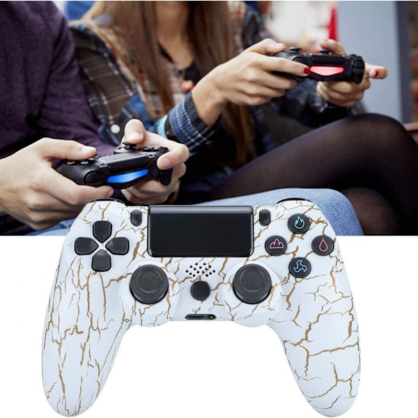 Dotpet PS4-kontroll, Trådlös kontroll kompatibel med PS4/PS4 Pro/PS4 Slim/PC med pekskärm/ljudfunktion/6-axlig sensor/