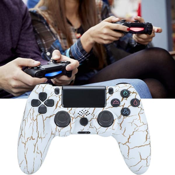 Dotpet PS4-kontroller, Trådløs kontroller kompatibel med PS4/PS4 Pro/PS4 Slim/PC med berøringspanel/lydfunksjon/6-akset sensor/