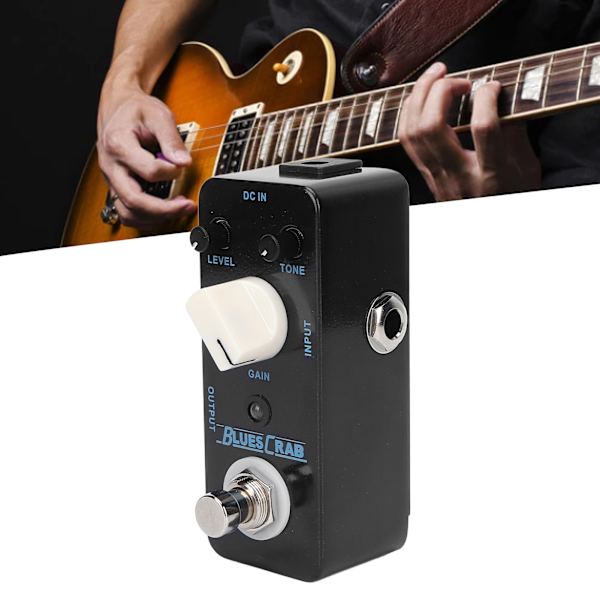 Effektpedal Blues Crab Classic Overdrive Mini Single Instrument Tilbehør Sort