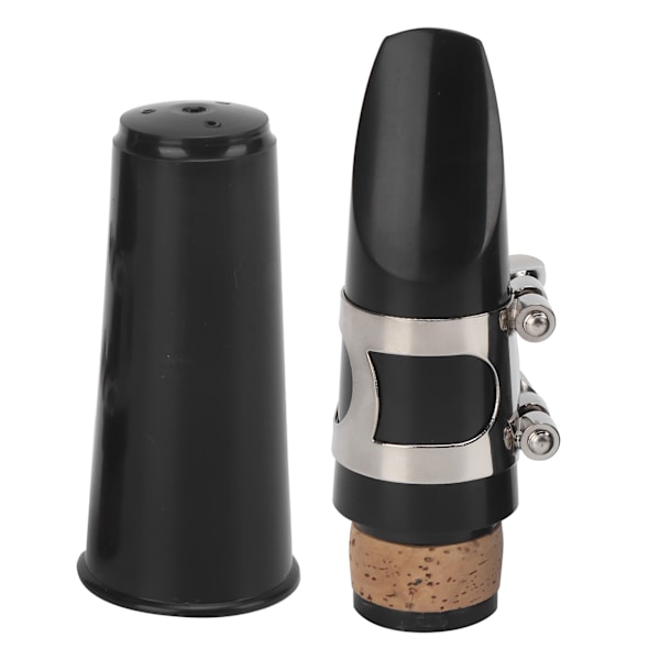 Klarinet Mundstykke Kit ABS Ligatur Puder Reed Cap Musikinstrument Tilbehør (Sort)