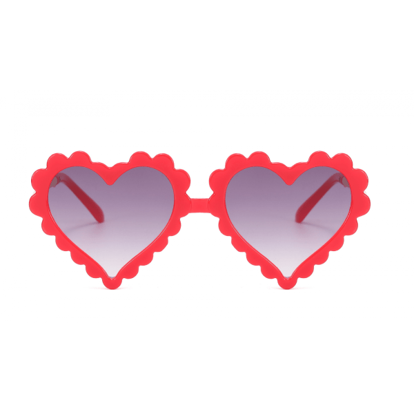 Barnsolglasögon Färgad båge Polariserat UV-skydd Söta hjärtformade solglasögon för flickor Röda