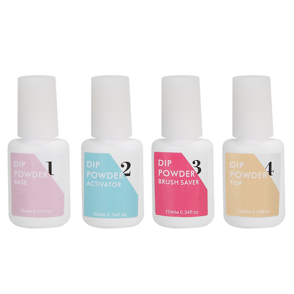 Negle Dyppepulver Sæt Neglekunst Pulver Top Base Coat Gel Støv Børste Manicure VærktøjssætK1215