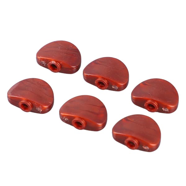 6 stk. Guitar Machine Head Knapper Halvrunde Plastik Komfortable Greb Universal Tuning Peg Udskiftning Spids Kaffe