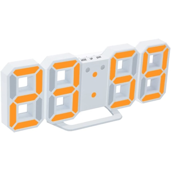 Elektronisk LED-väckarklocka [Uppgraderad version], klockan kan justera LED-ljusstyrkan automatiskt på natten (vit/orange)