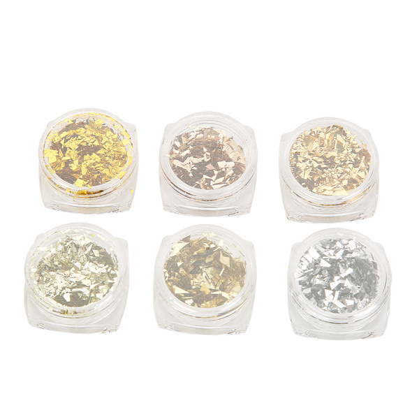 6 lådor / set ultratunna nagelkonst glitter glänsande paljetter nagelkonst dekorationer DIY-verktyg (A)