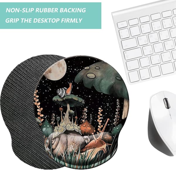 Musematte med håndleddstøtte, ergonomisk musematte med minnefoam håndleddstøtte, sklisikker gummi bunn spillmusematte for hjemmet
