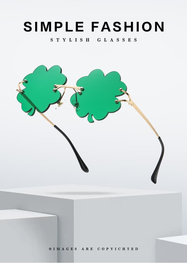 St. Patrick's Day Irländska klöver LÖV Gröna alvdräkt Glasögon 1-pack