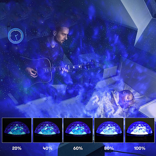 Galaxy Stjerneprojektor Lys Starlight Sky Natlys Loftsprojektor Lys Til Soveværelse Værelse Hjem, Farverigt Vandmønster Stjernehimmel Projektor