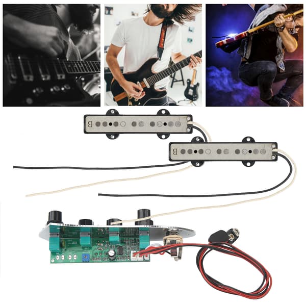 Gitarrbas Pickup Set Standard Ersättning 5 Strängar Metall Plast Pick Up Wired Bass Control Board Kit
