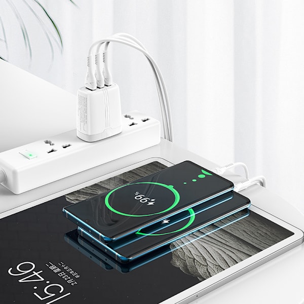 hoco. NK3 Youjin tre-ports oplader multi-port tre USB-port britisk standard 17W mobiltelefon 2.4A hurtigopladningshoved