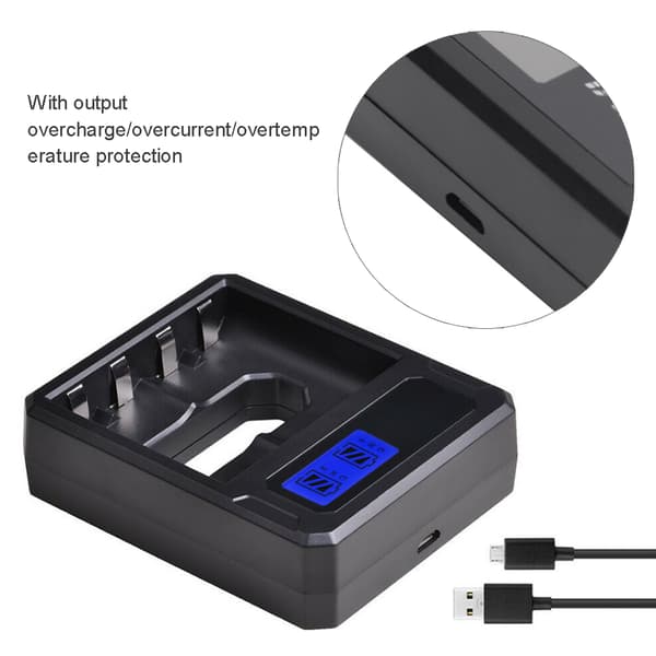 SEIVI Intelligent beskyttelse LCD-skjerm USB-batterilader for X-BOX cellelading