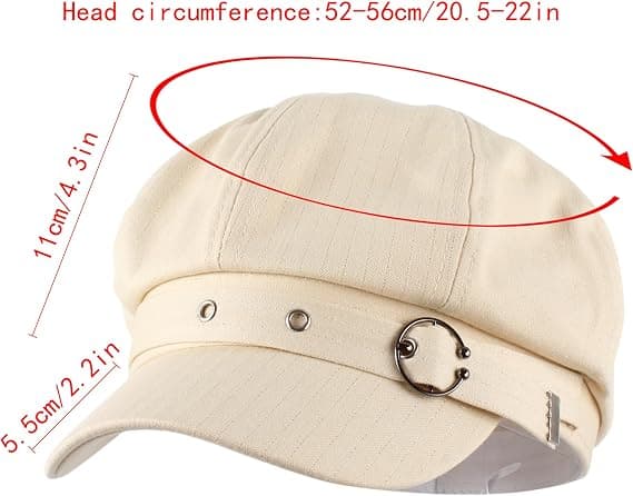 Bomullsblend Newsboy Cap Cabbie Paperboy Painter Visor Hat
