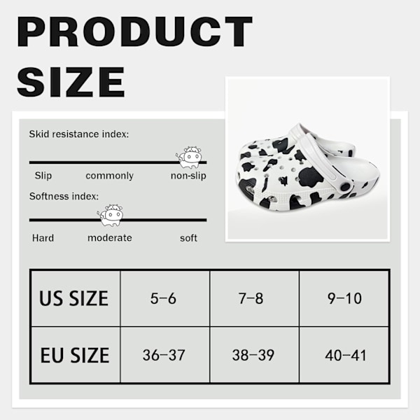 Kuflåser for kvinner - Kuflåser med kusokser for jenter - Komfortable slip-on vannsandaler for innendørs og utendørs bruk - Mules