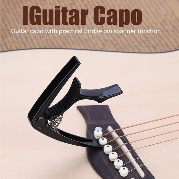 FC-03 Zinklegering Elektrisk Folk Gitarr Capo med Stallpinnsspännare