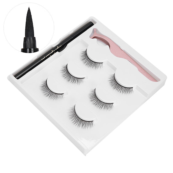 Itseliimautuva Eyeliner - Vesipohjainen Eyeliner - Tekokarvat - Pinsetit - Meikkityökalusarja (E57 Musta Laatikko)
