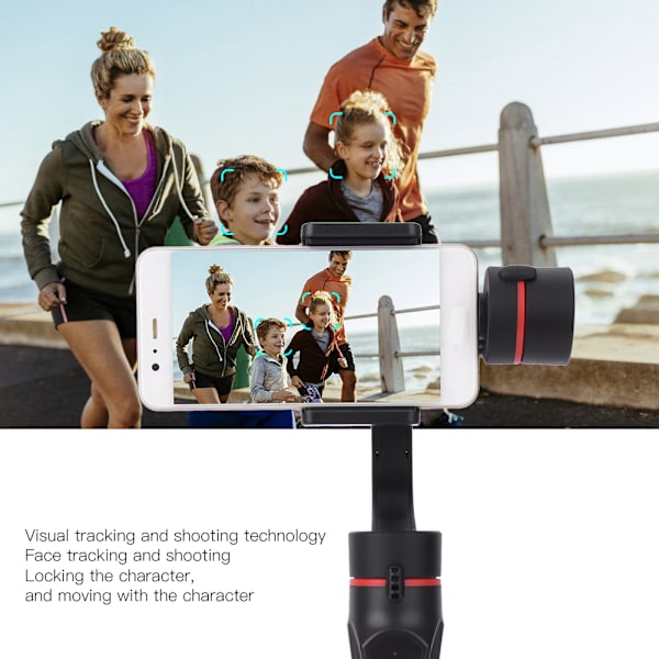 H2 3-axlig handhållen kulled mobiltelefon intelligent anti-shake stabilisator för utomhus live