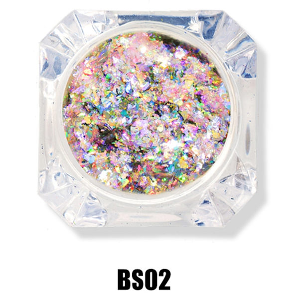 Manikyr Glitter Spegelpulver Nagelkonst Krom Pigment Dekorationspulver 02