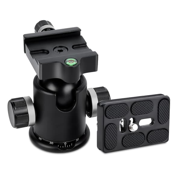 Mefury DSLR Kamerastativ Kulehode 360 Grader Roterende for Monopod Slider Sølv